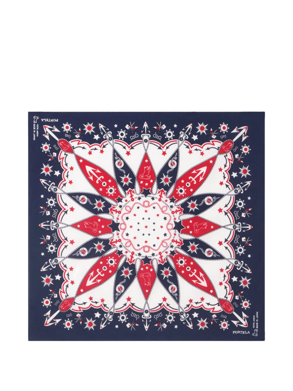Fortela anchor star cotton bandana - Blu
