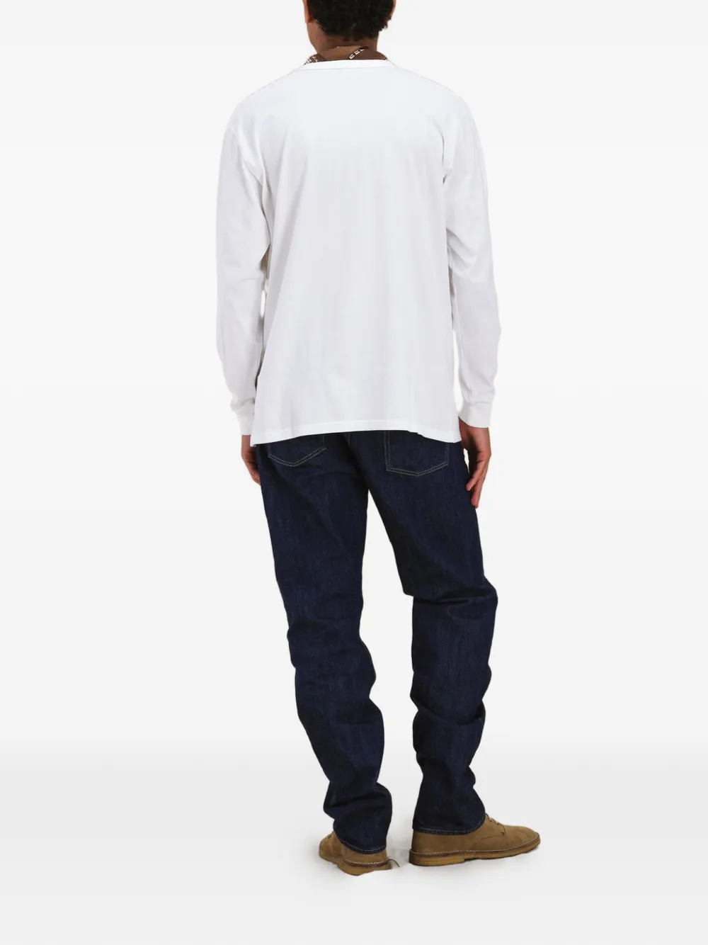 Fortela T-shirt met lange mouwen en zak Wit