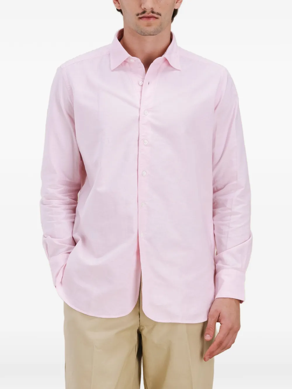 Point-Collar Cotton Shirt