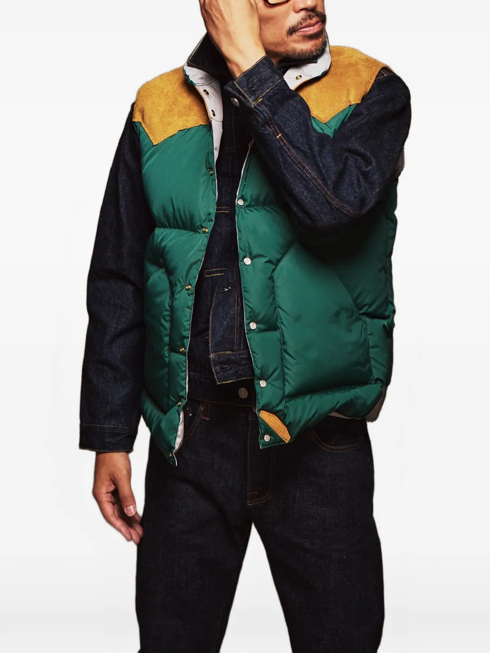 Fortela Downtown Rocky Mountain bodywarmer met veren Groen