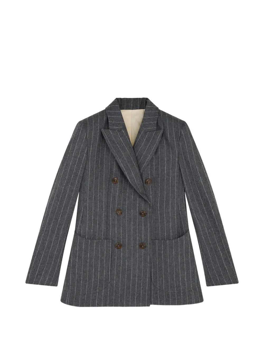 Fortela pinstripe double-breasted jacket - Grigio