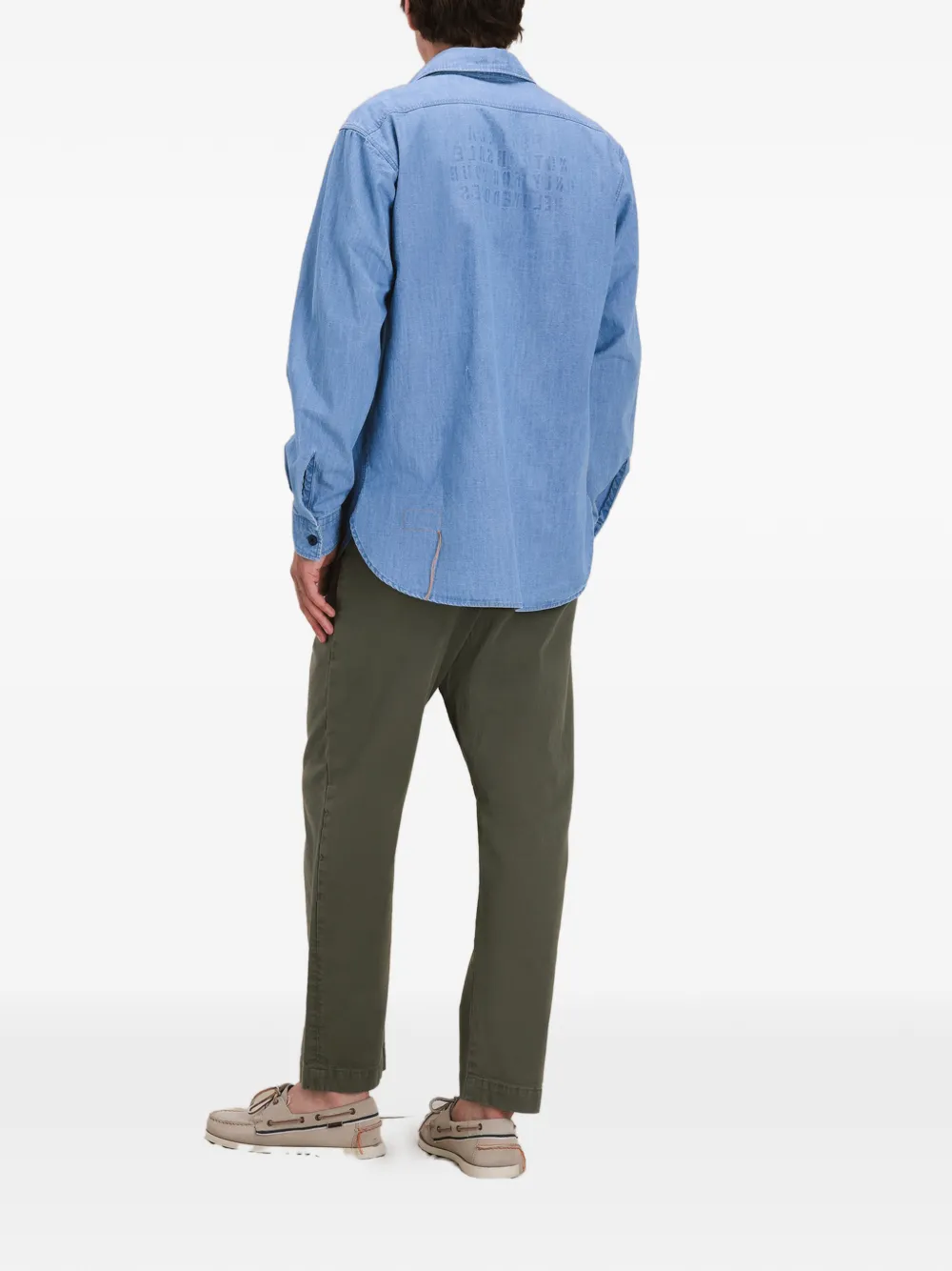  Fortela Chest-pockets Chambray Overshirt - Blue 