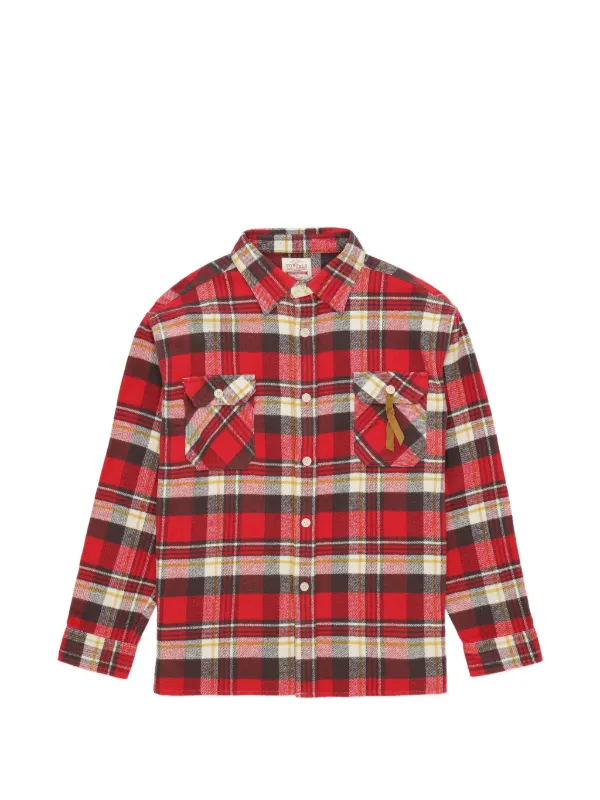 Fortela Mescal Plaid Patch-pocket Shirt in Red