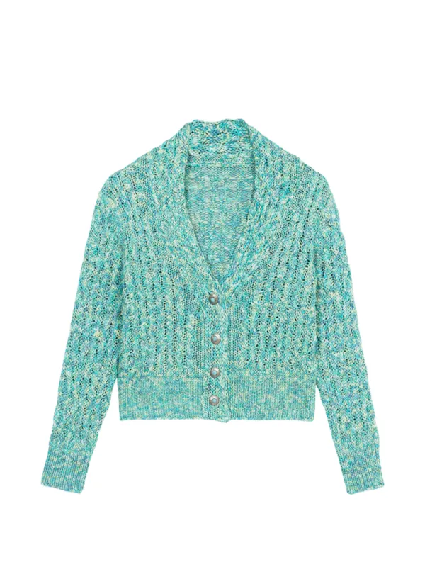 Fortela Lola Shawl Collar Cardigan in Green