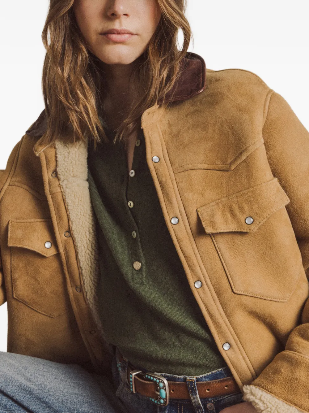  Fortela Shearl Suede Jacket - Neutrals 