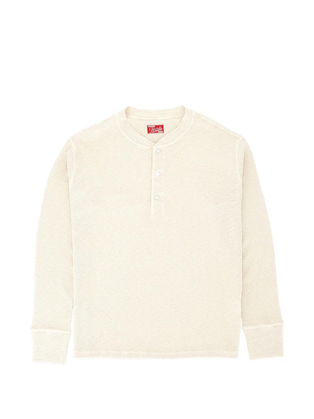 Fortela Amish waffle-knit Henley T-shirt - Toni neutri