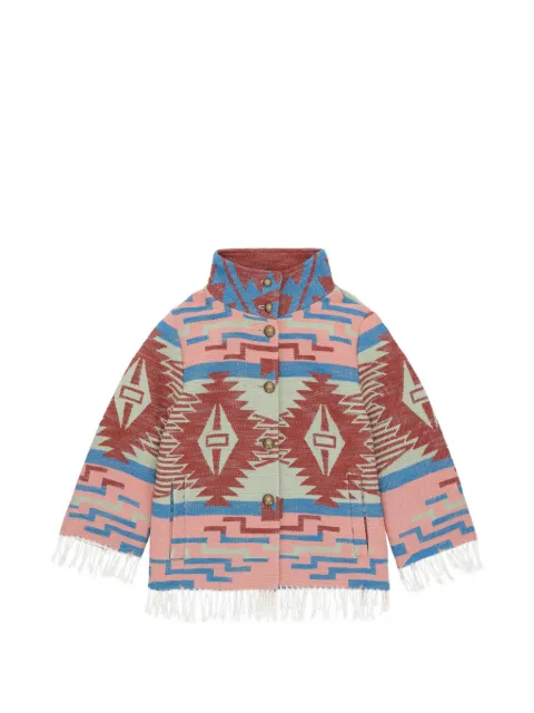 Fortela chamarra geométrica con flecos