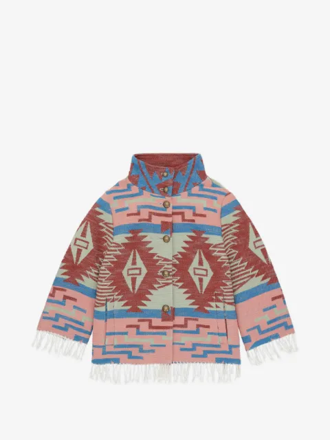 Fortela fringed geometric cotton jacket