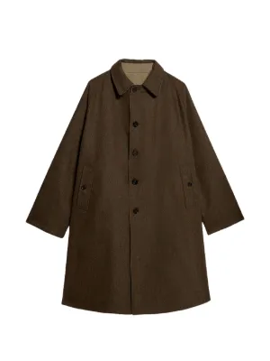 Visvim Tweed Trench Coat | Brown | FARFETCH NZ