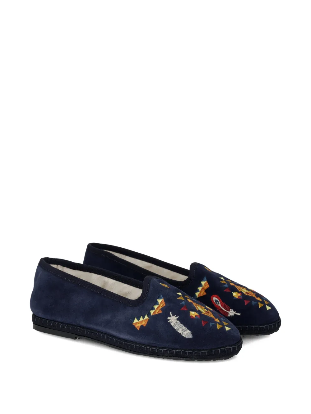  Fortela Frutate Friulane Embroidered Ballet Flats - Blue 