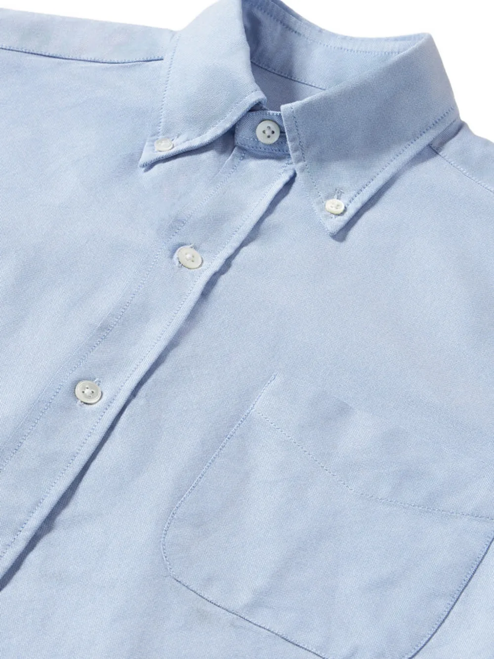  Fortela Button-down-collar Chest-pocket Shirt - Blue 