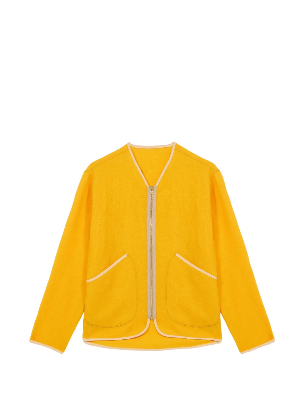 Fortela zip-up trim wool jacket - Giallo