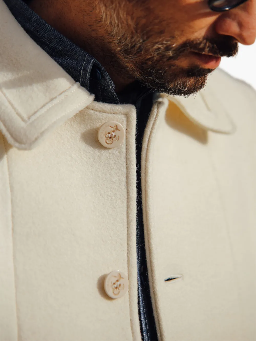  Fortela Donkey Front Pocket Wool Coat - Neutrals 