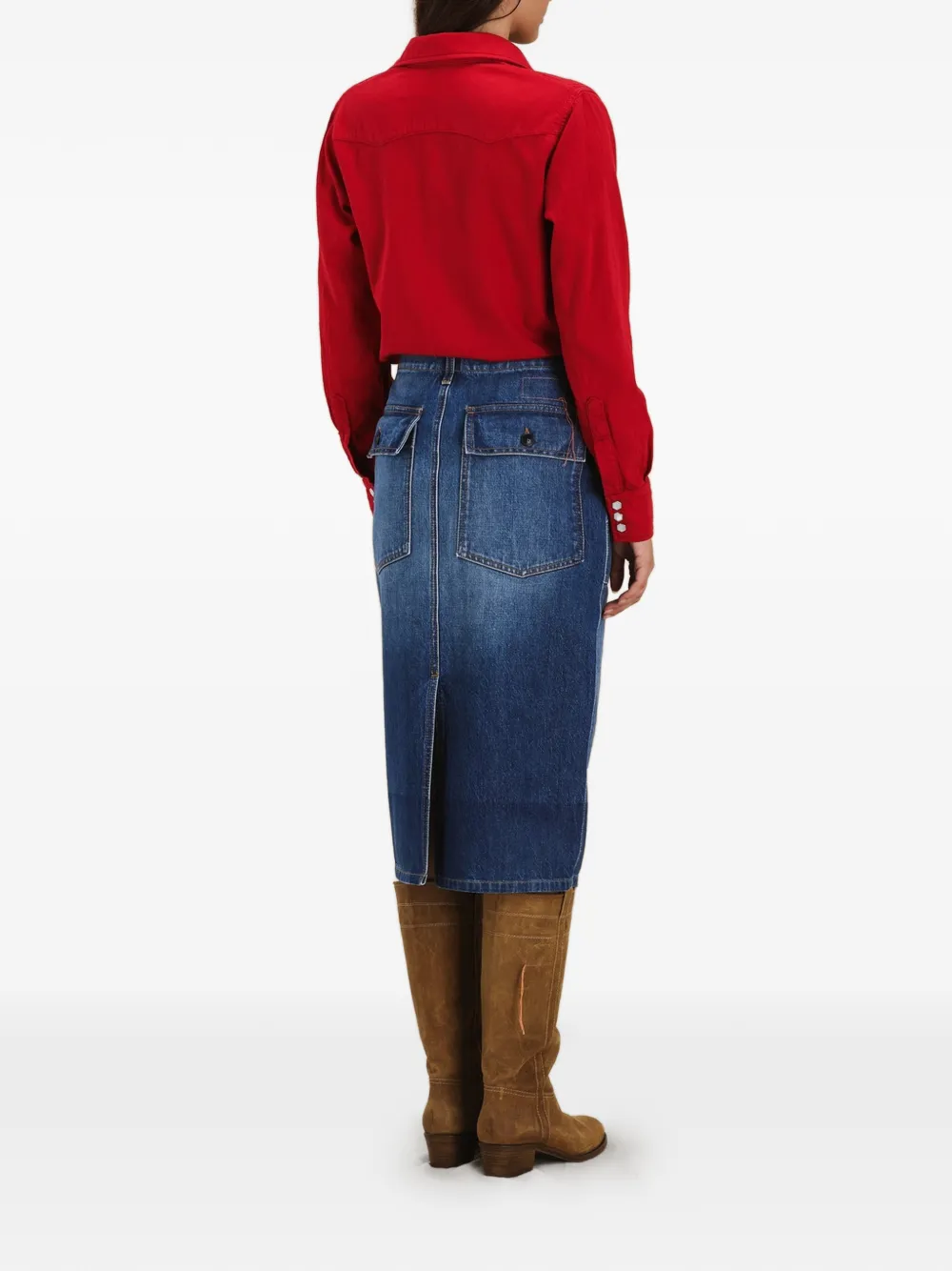  Fortela Jia Denim Midi Skirt - Blue 