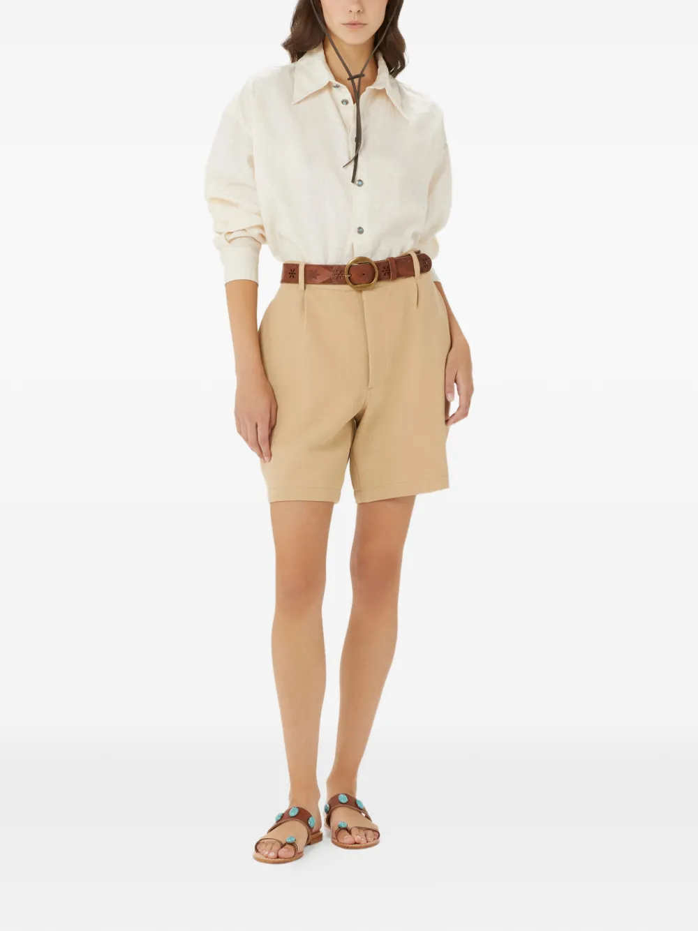  Fortela Julian Buttoned Back-pocket Bermuda Shorts - Neutrals 