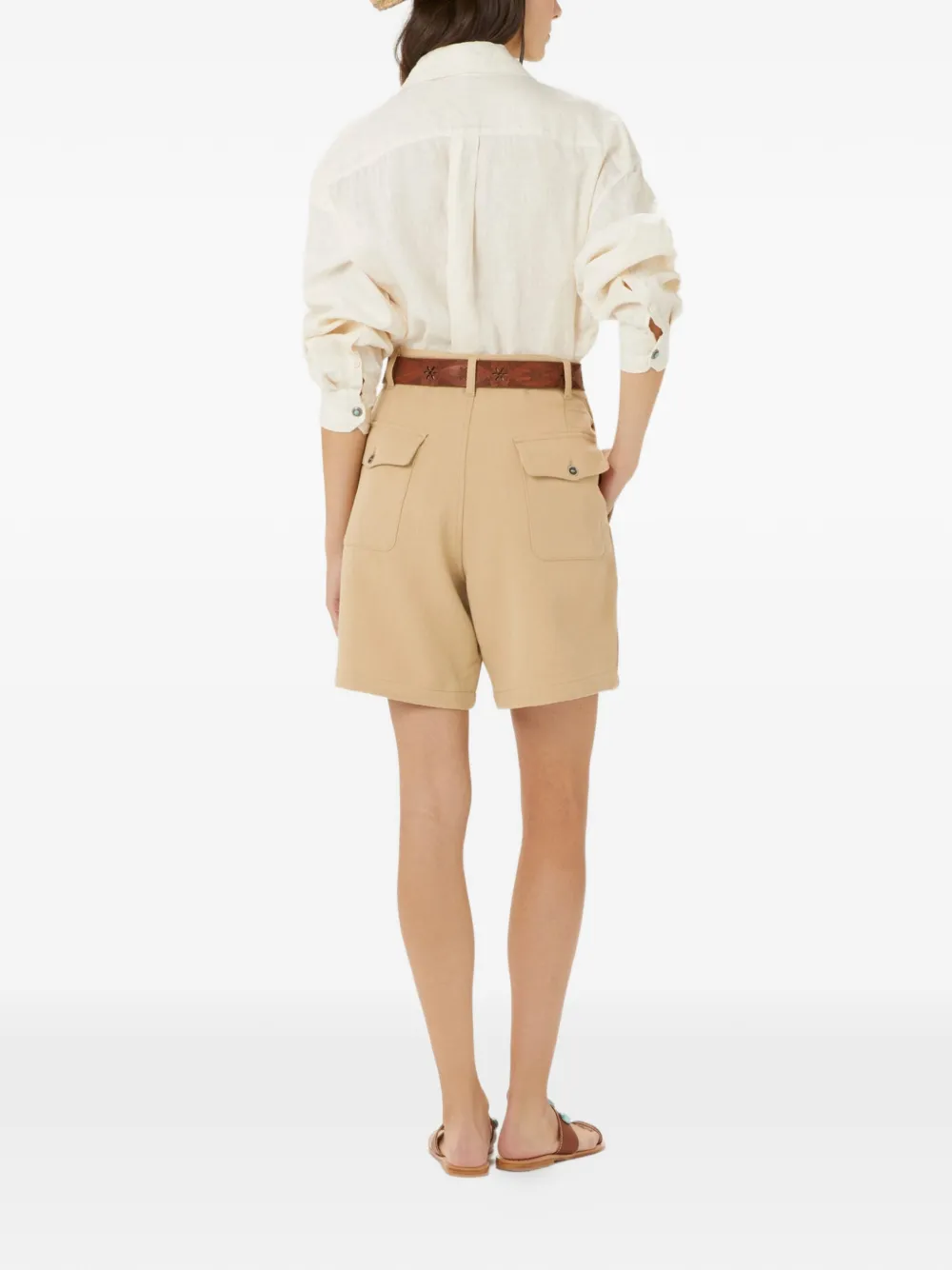  Fortela Julian Buttoned Back-pocket Bermuda Shorts - Neutrals 
