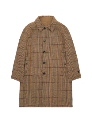 美品✨ A.P.C. ステンカラーコート M 伊製高級生地 ブラウン チェック A.P.C. チェック コート | ブラウン | FARFETCH JP