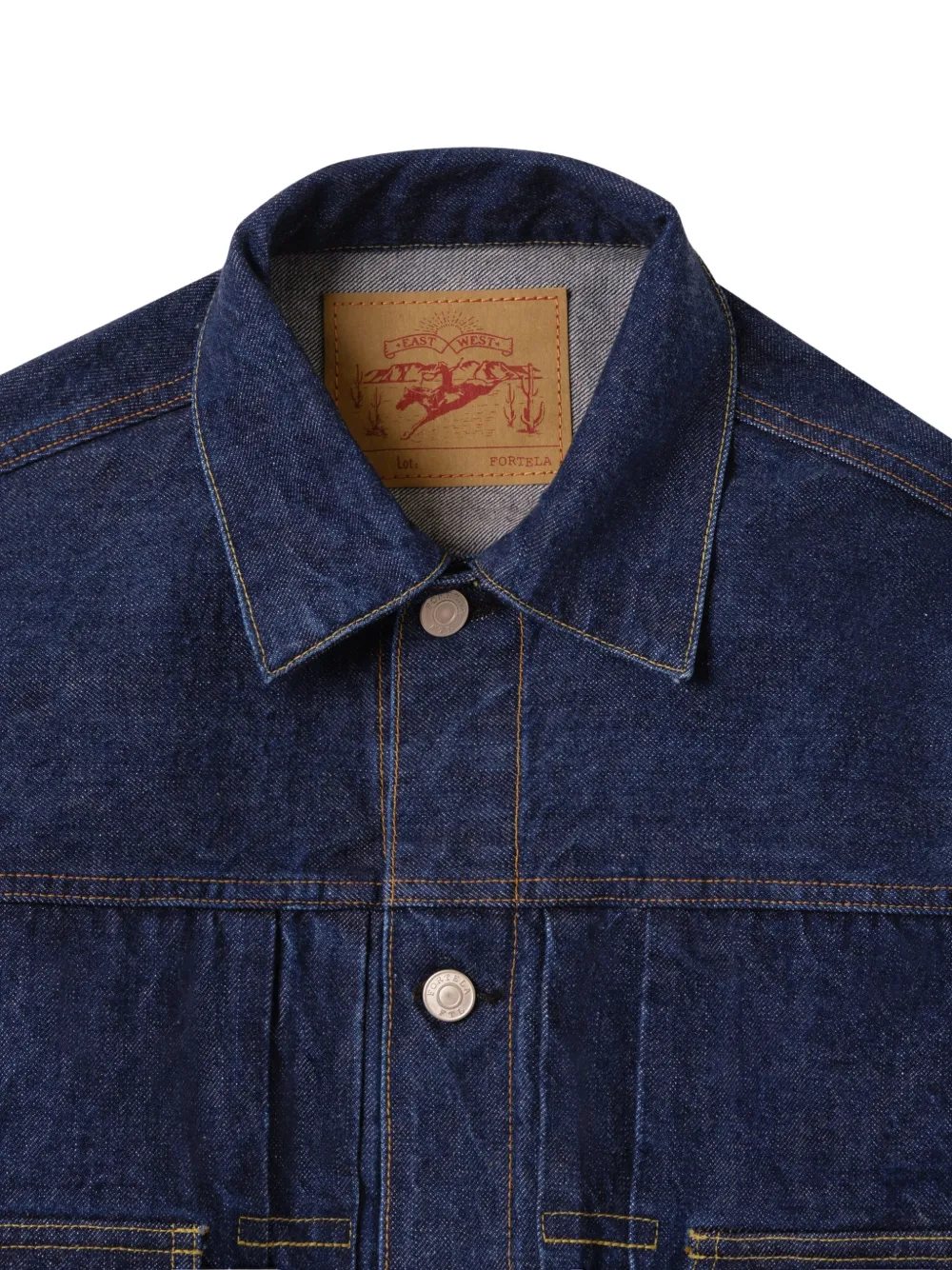 Fortela Cisco denim jack met zak aan de voorkant Blauw