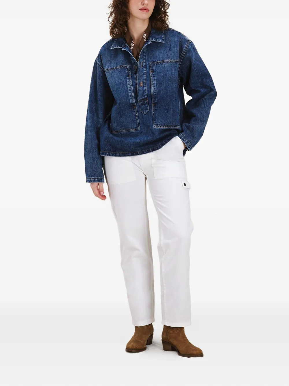  Fortela Fuegodress Pocket Button Top - Blue 