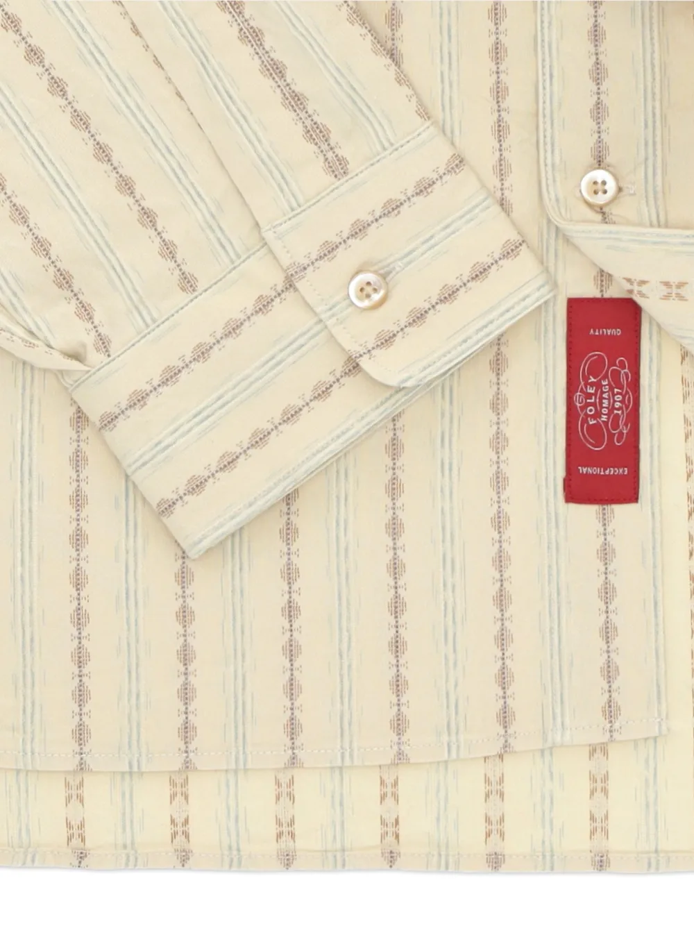 Fortela Prequel gestreept overhemd met opstaande kraag Beige