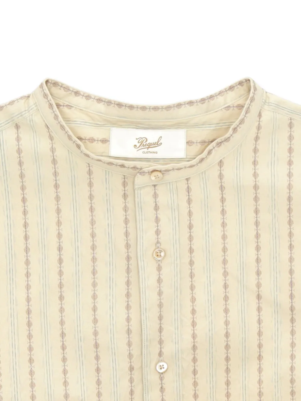 Fortela Prequel gestreept overhemd met opstaande kraag Beige