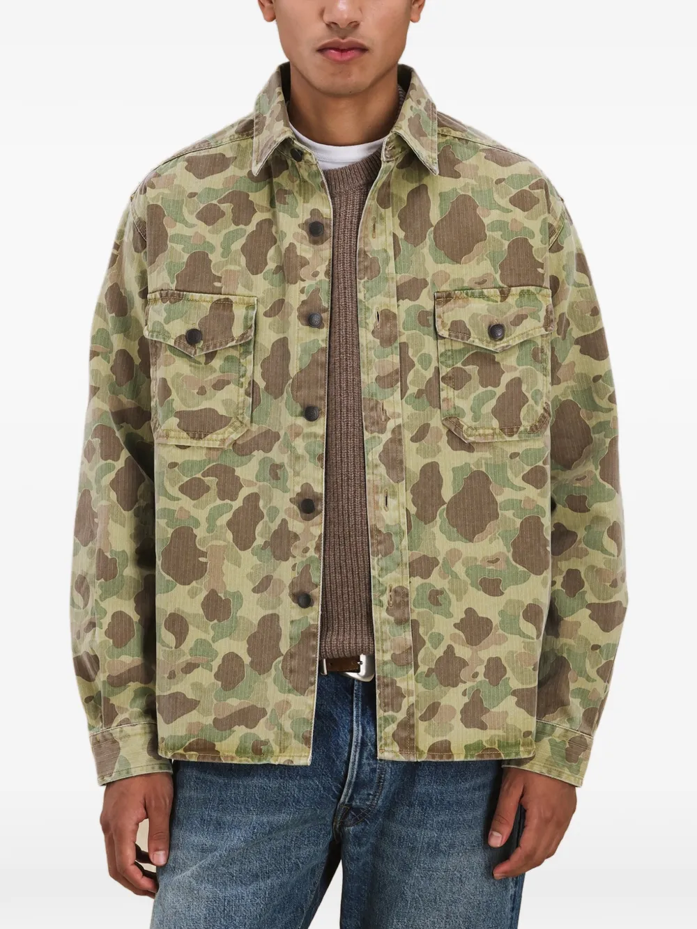 Fortela Kenny shirtjack met camouflagezak Groen