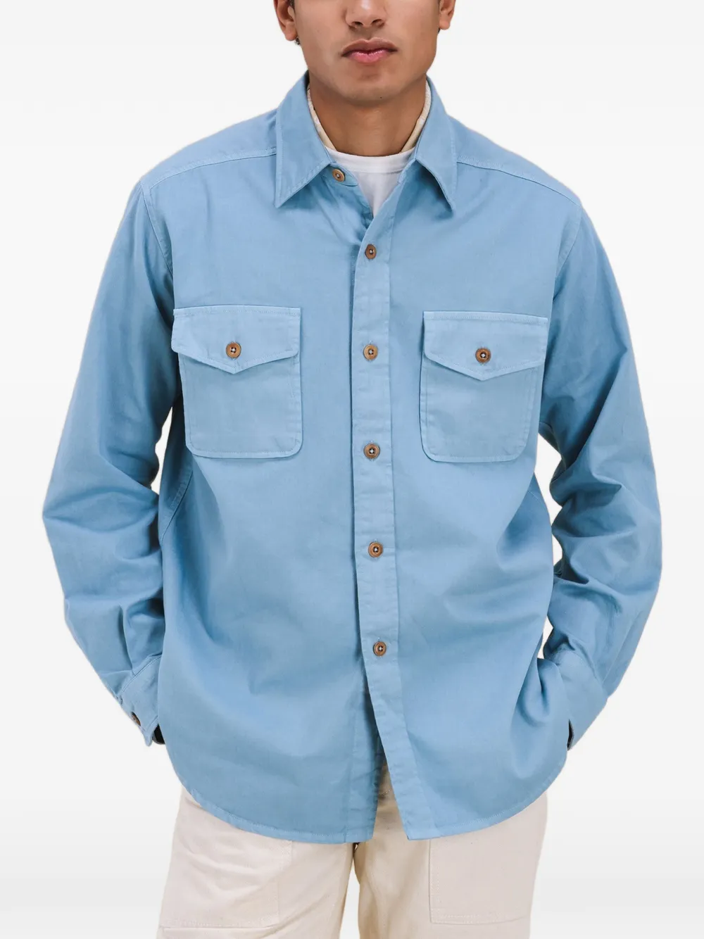 Fortela Cpo shirtjack met zak en knopen Blauw