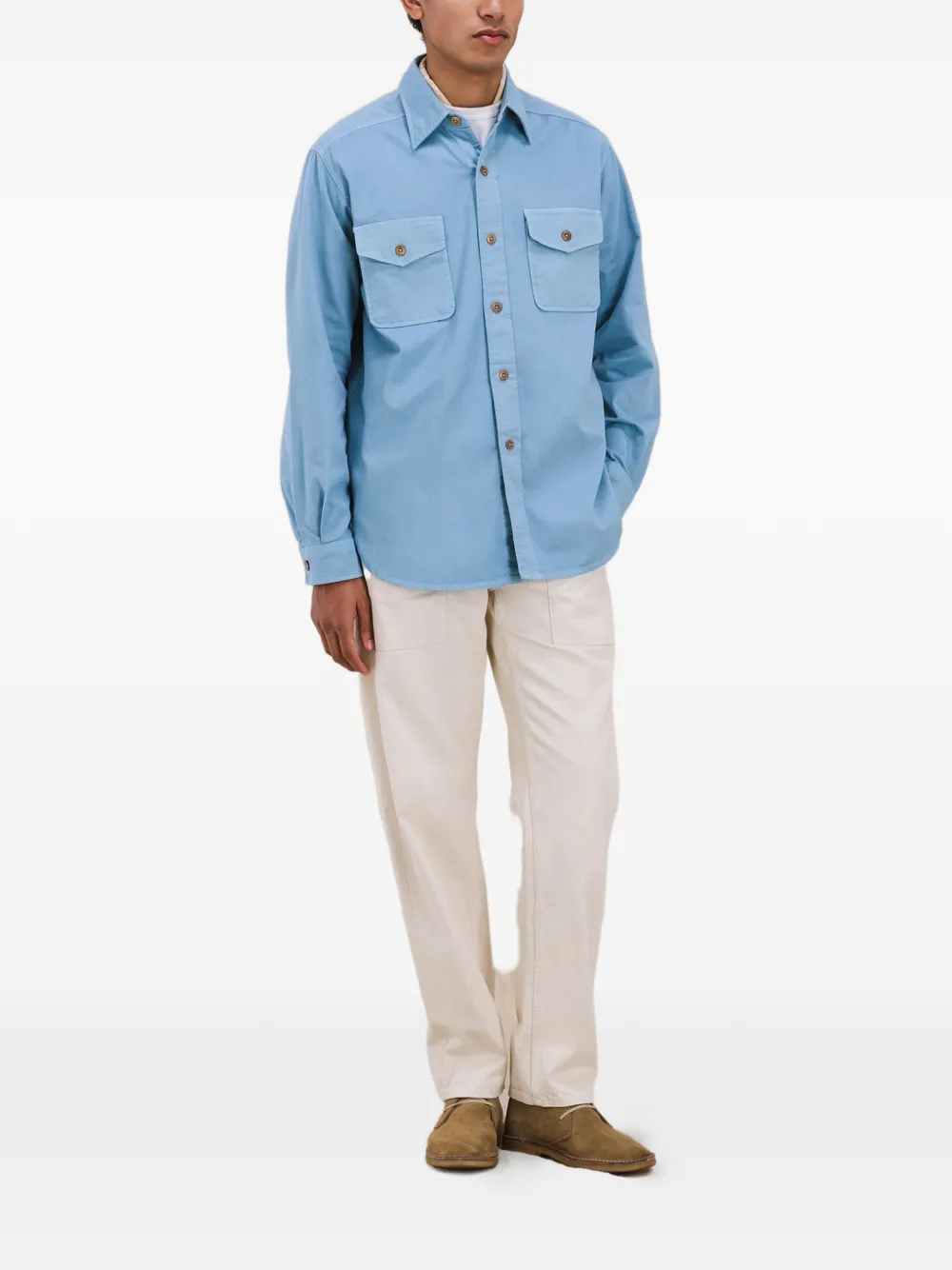 Fortela Cpo shirtjack met zak en knopen Blauw