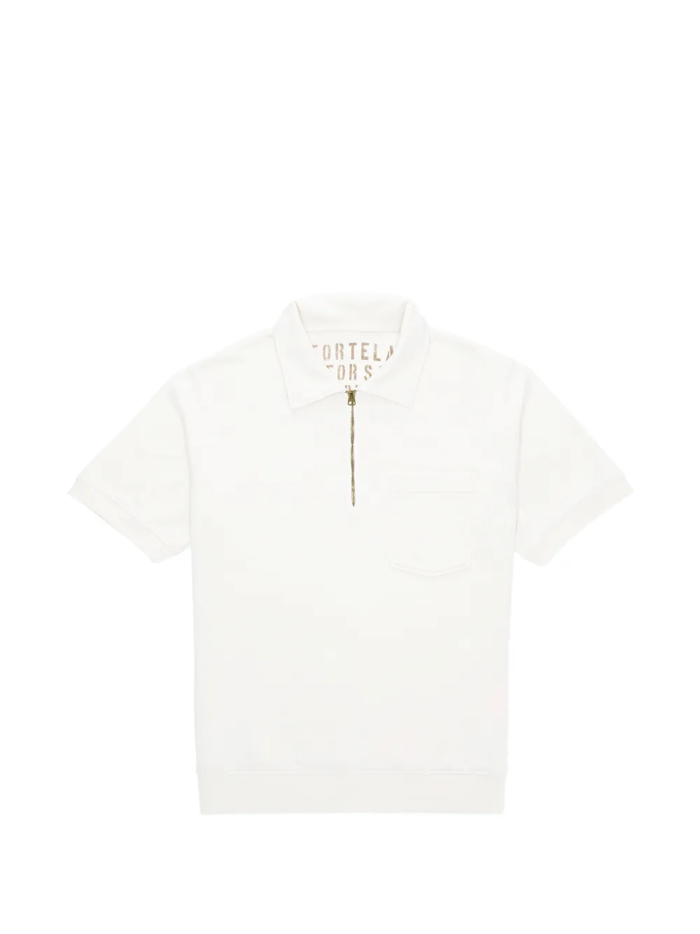 Fortela Yalepm short-sleeve zip polo shirt - Toni neutri