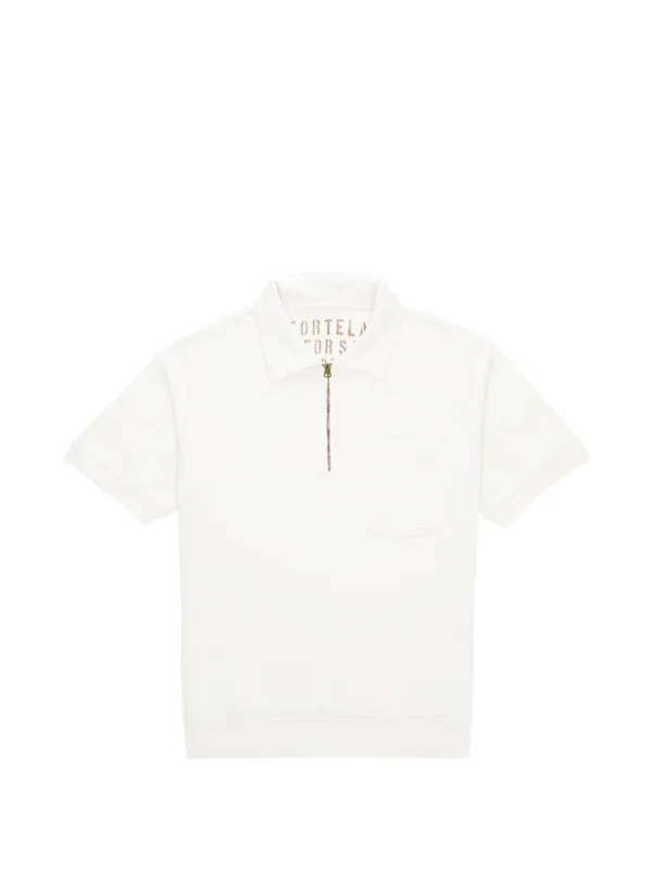 Fortela Yalepm Short-sleeve Zip Polo Shirt in Neutrals