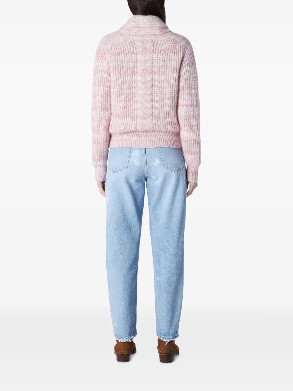  Fortela V-neck Button Cardigan - Pink 
