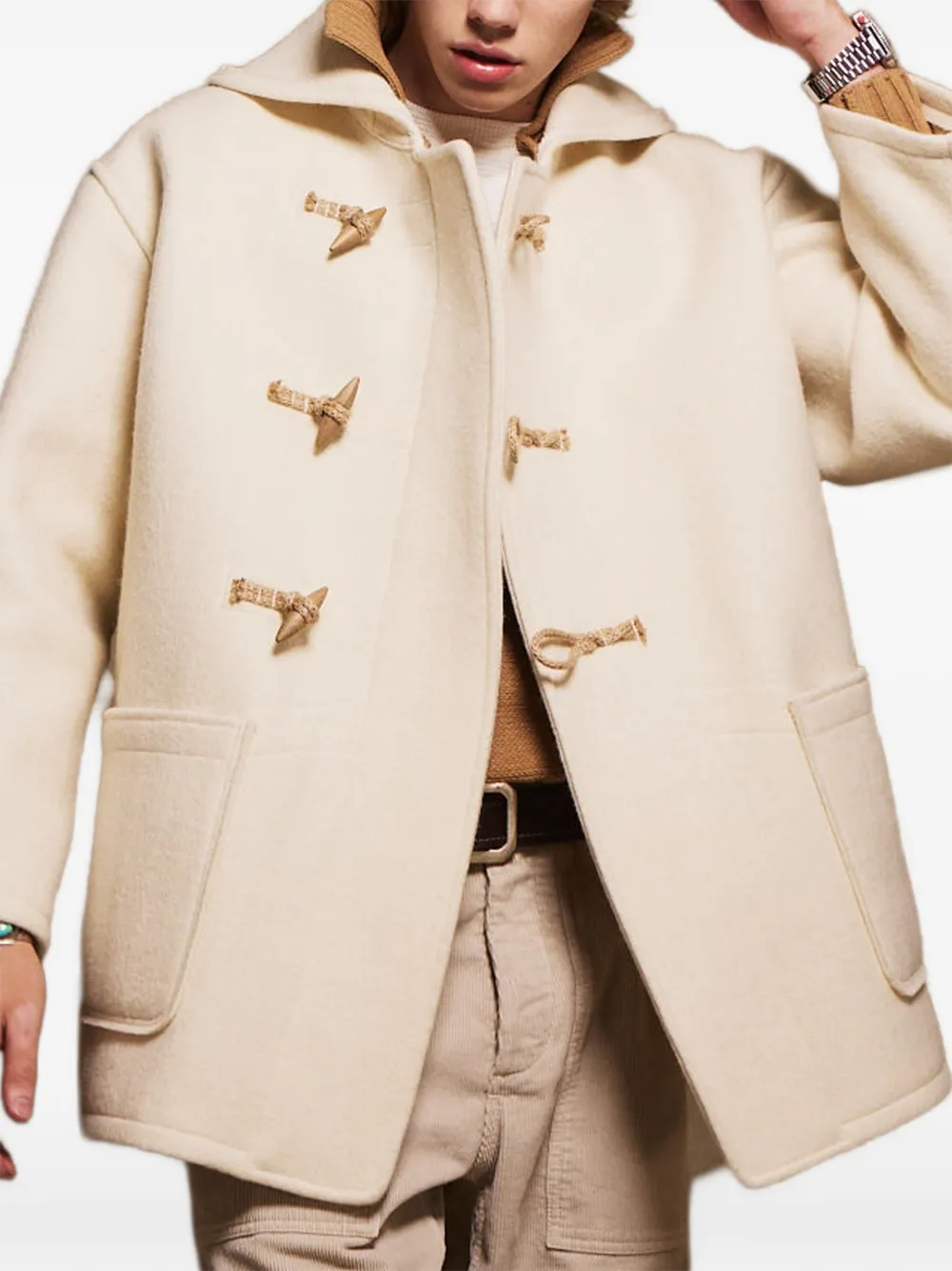 Fortela Duffle Toggle-fastening Coat - Neutrals 