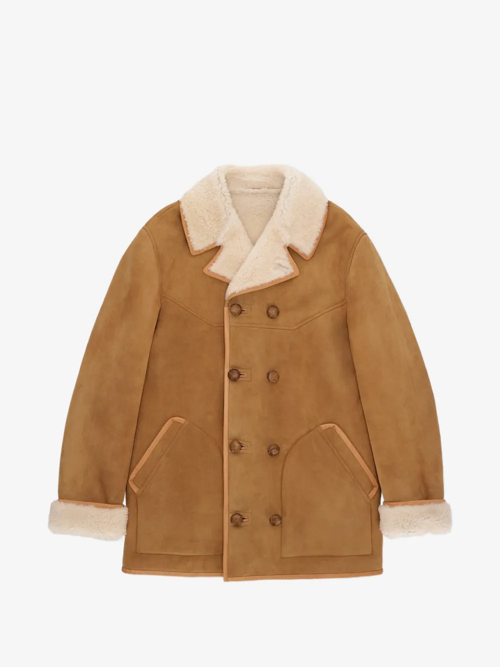 Fortela double-breasted shearling jacket | Brown | Image 1