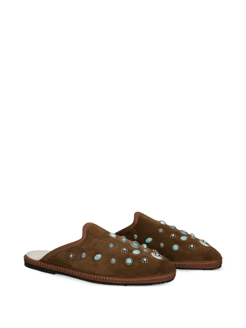  Fortela Friulan Studded Mules - Brown 