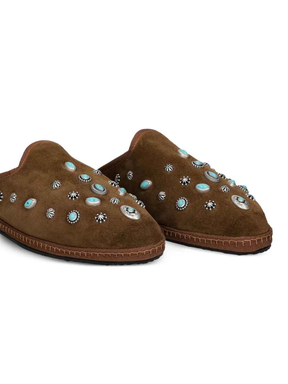  Fortela Friulan Studded Mules - Brown 