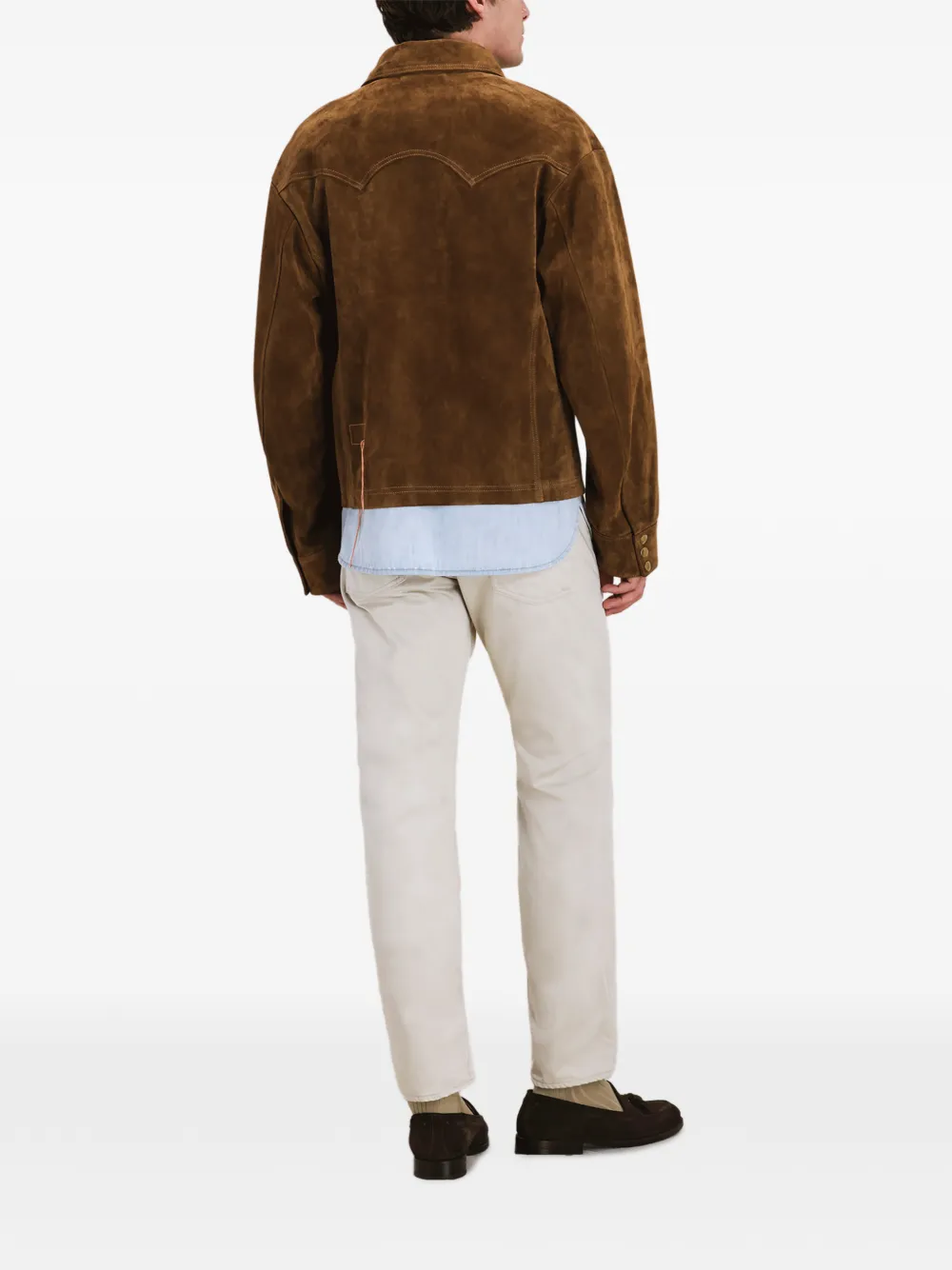 Chest-Pocket Suede Jacket