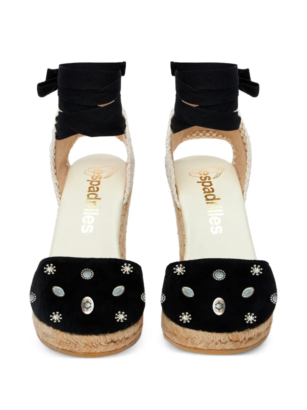 Espadrilles Stone-Embellished Wedge Espadrilles