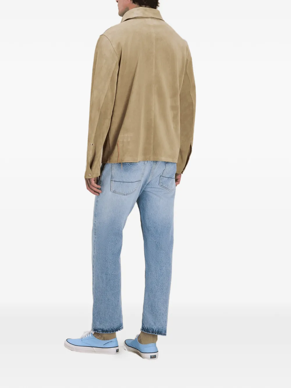 Fortela Suède jack met opgestikte zak Beige