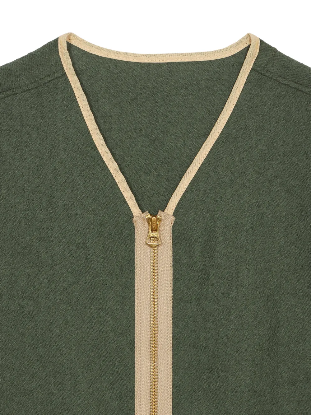 Fortela Sherpa jack met contrasterende afwerking en rits Groen