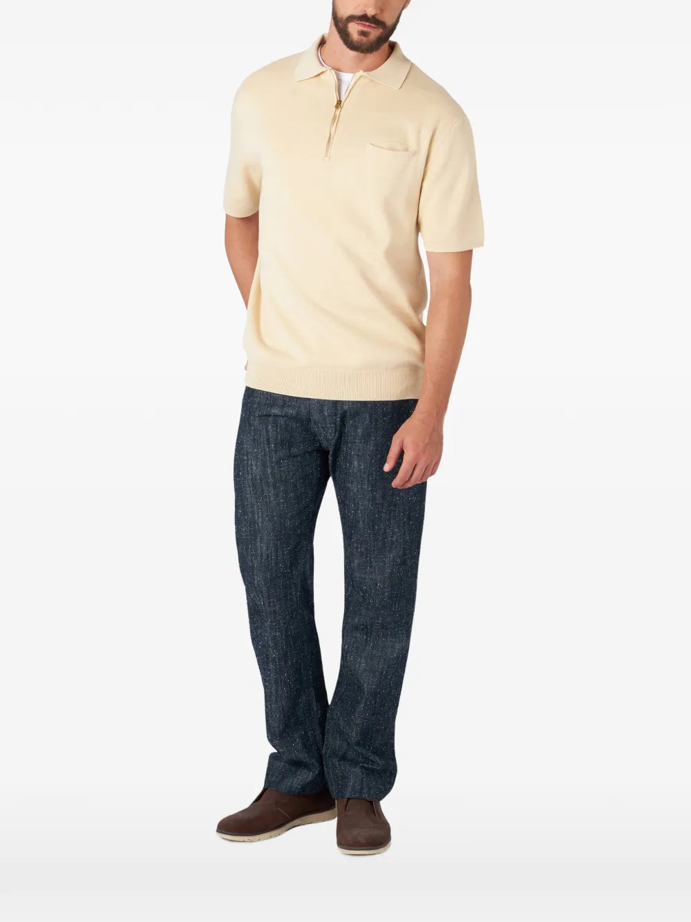 Fortela Laigth zip short-sleeve polo shirt - Verde