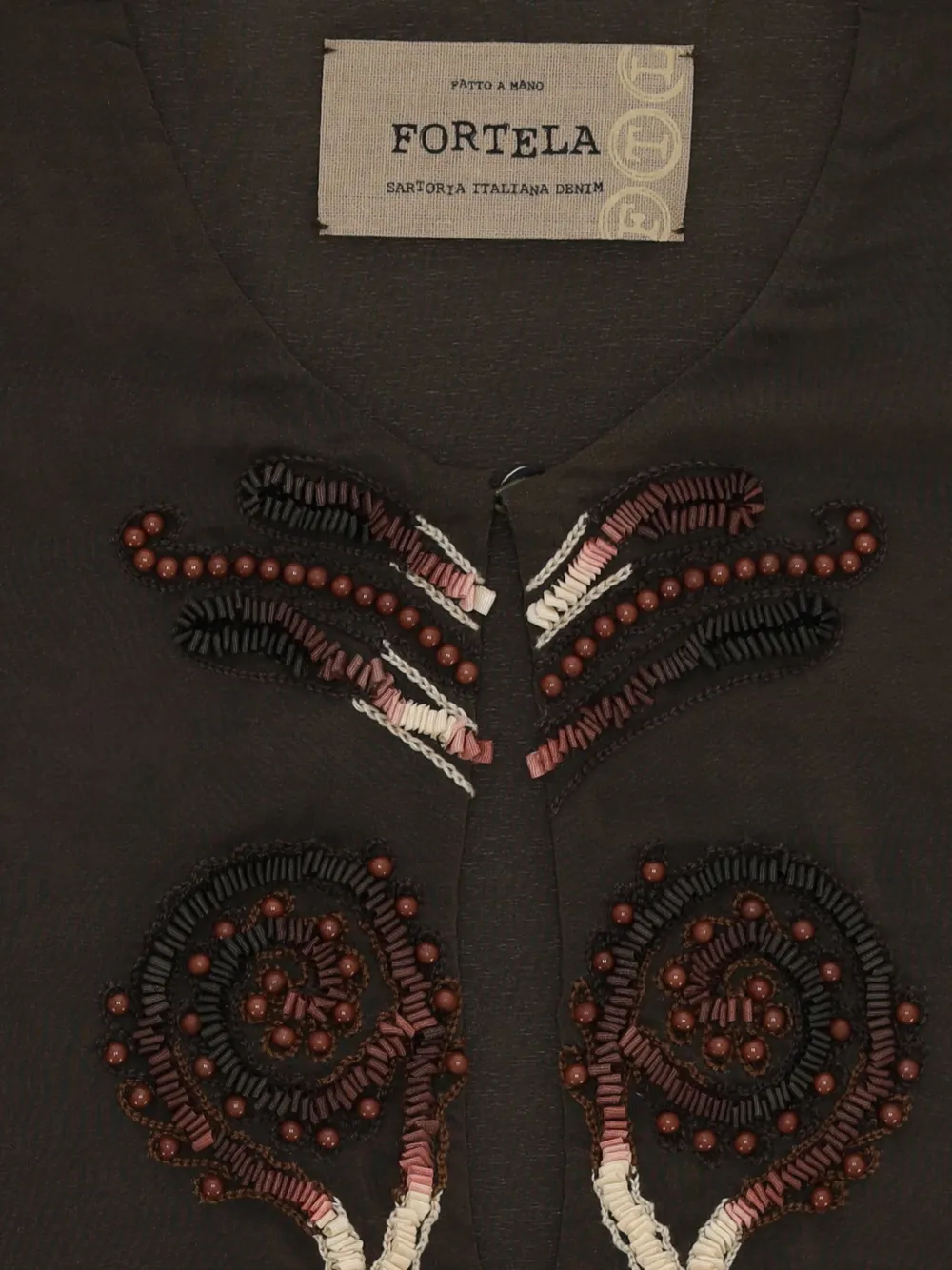  Fortela Allegras Embroidered Blouse - Brown 