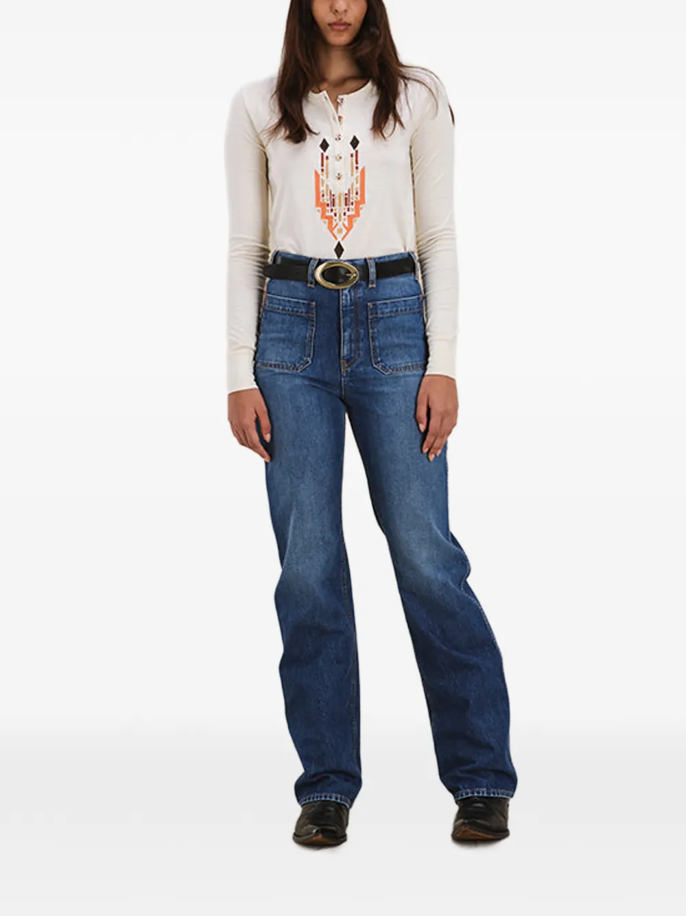  Fortela Embroidered T-shirt - Neutrals 