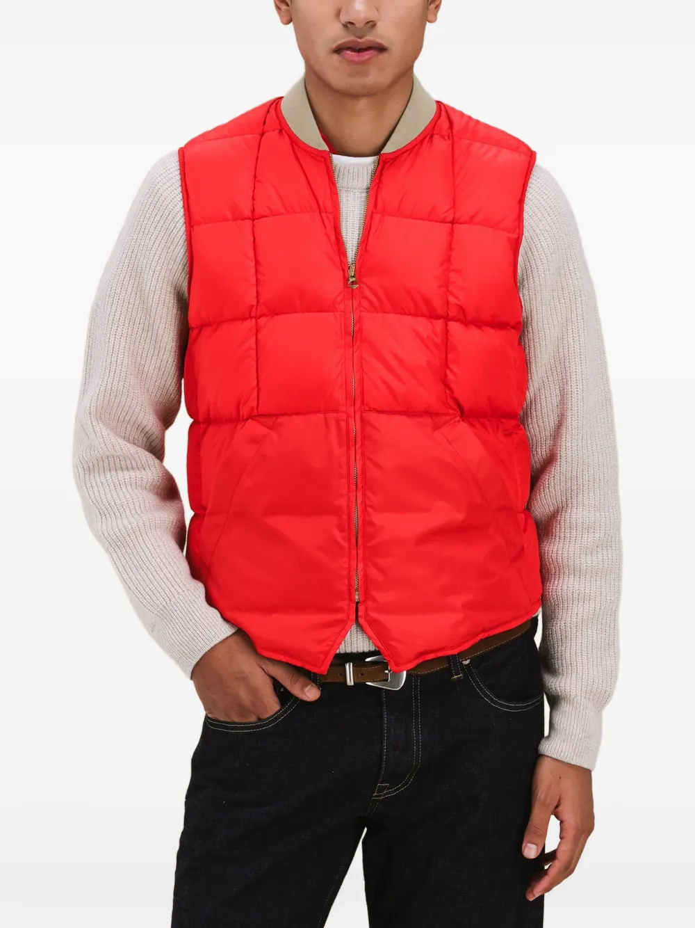 Fortela zip-fastening quilted gilet - Rosso