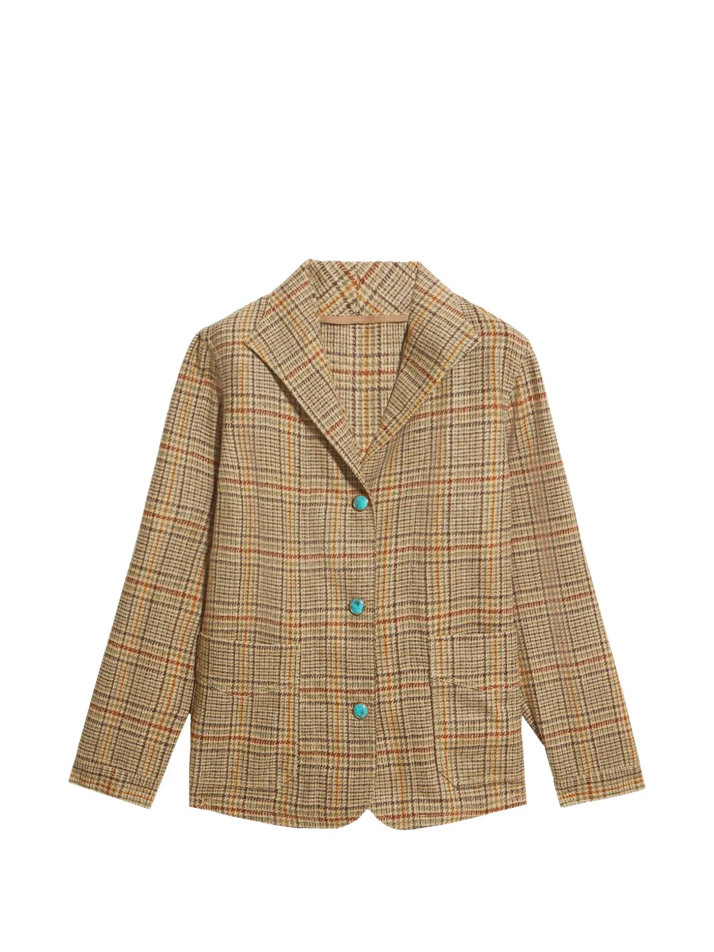 Fortela Scotland check stone-button blazer - Toni neutri