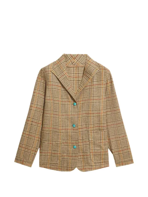 Fortela Scotland check stone-button blazer