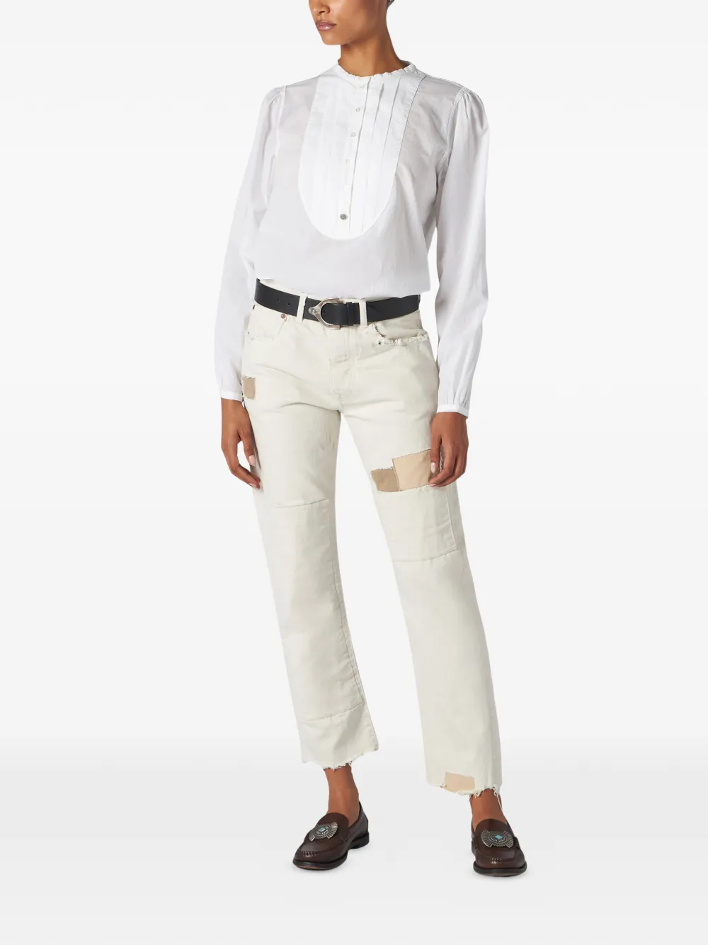  Fortela 965 John Patchwork Frayed Jeans - Neutrals 