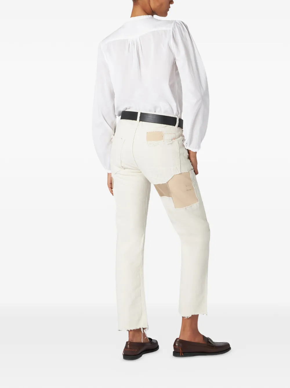  Fortela 965 John Patchwork Frayed Jeans - Neutrals 