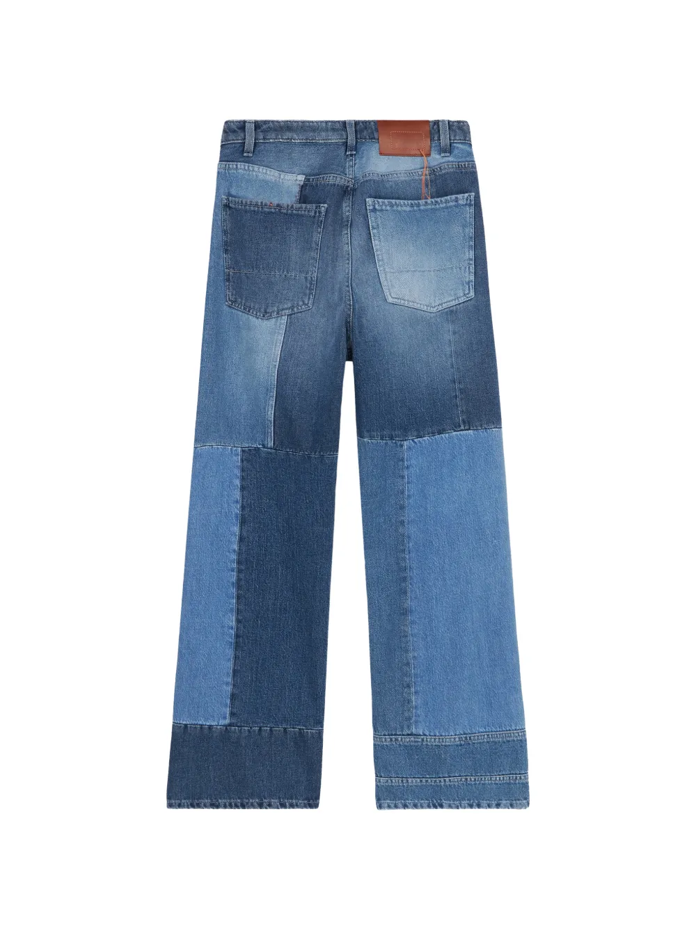  Fortela Patchwork Flared Jeans - Blue 