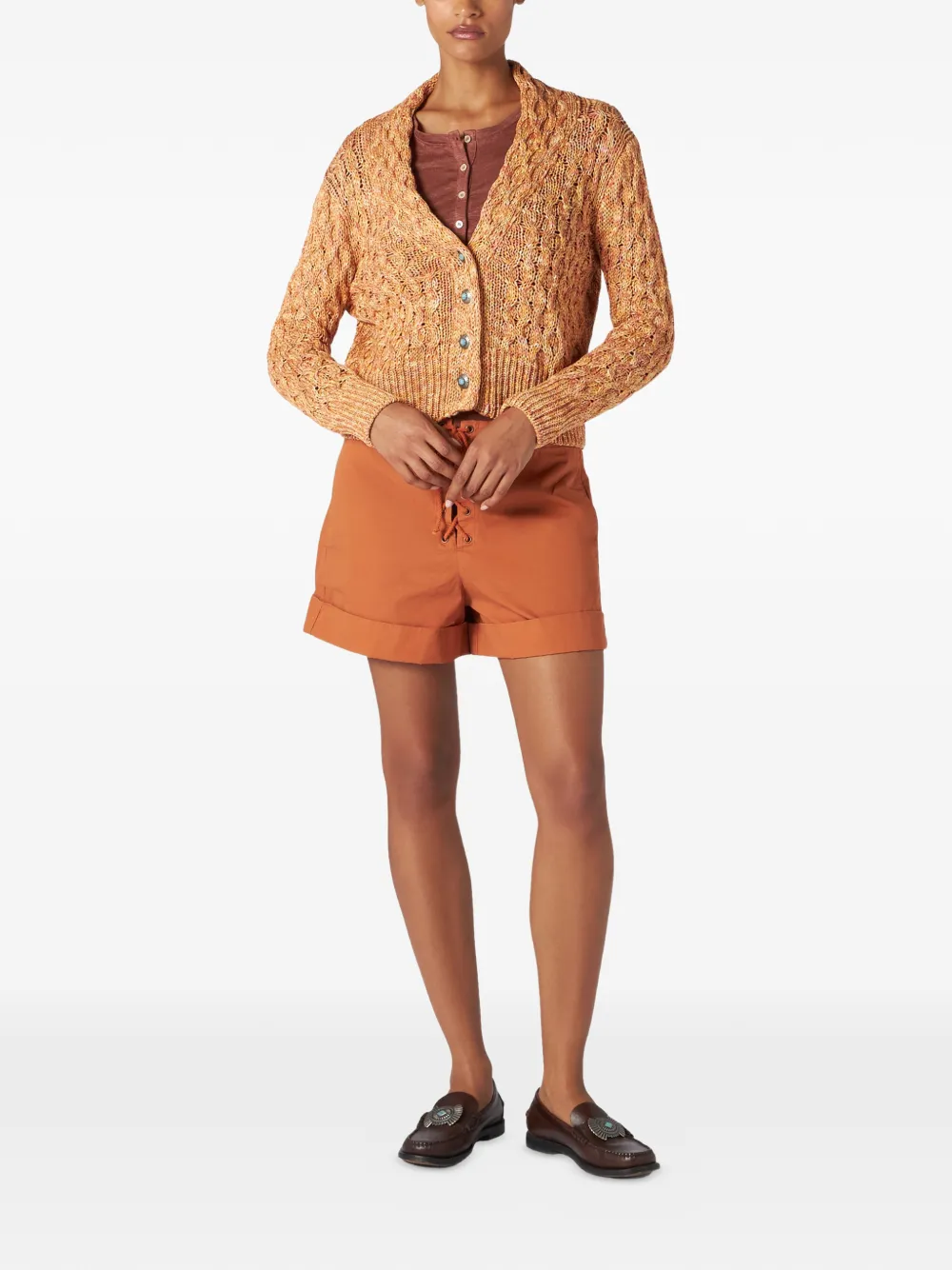  Fortela Lola Buttoned Cardigan - Orange 