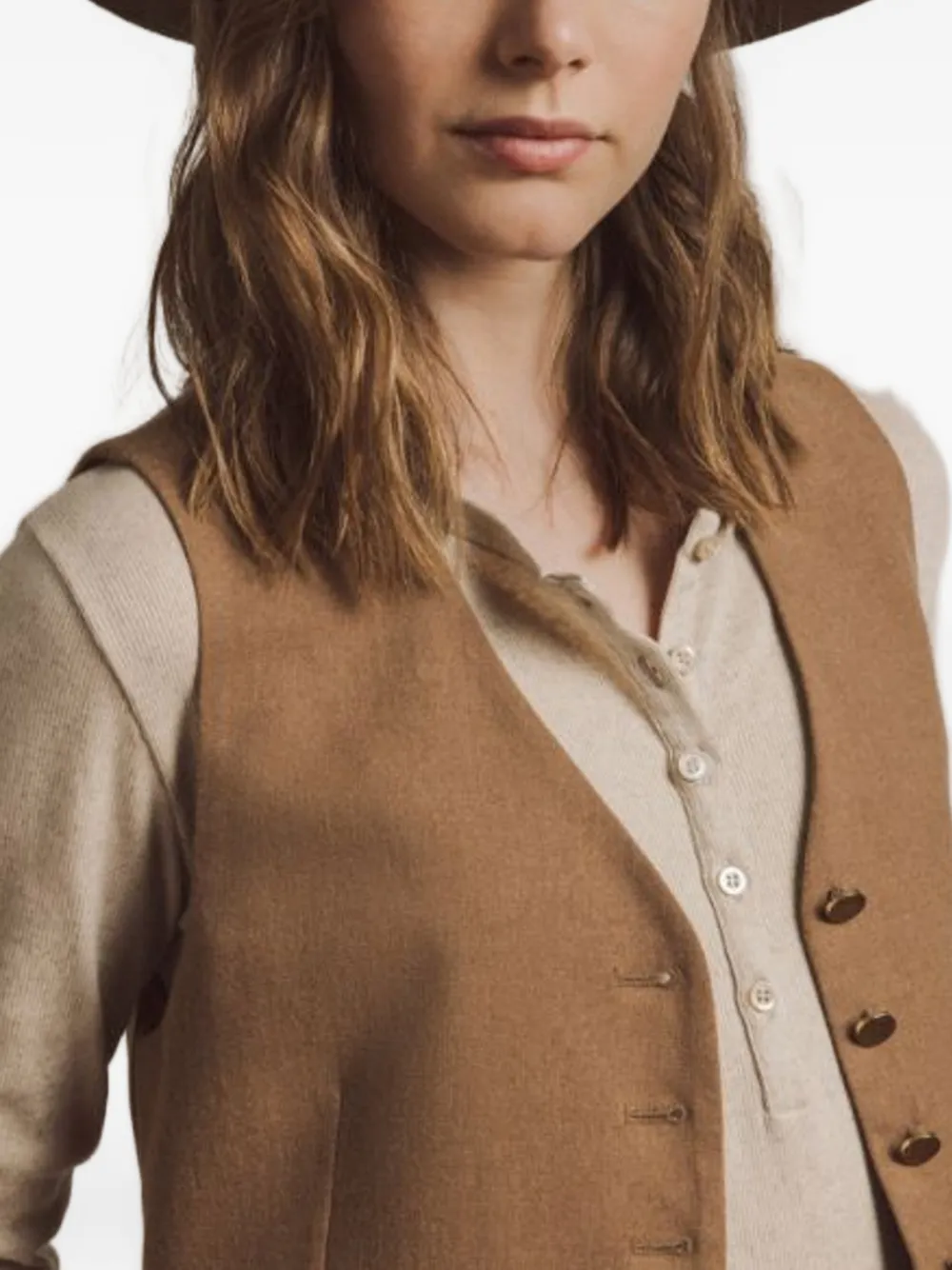  Fortela Lou Henley Buttoned Sweater - Neutrals 